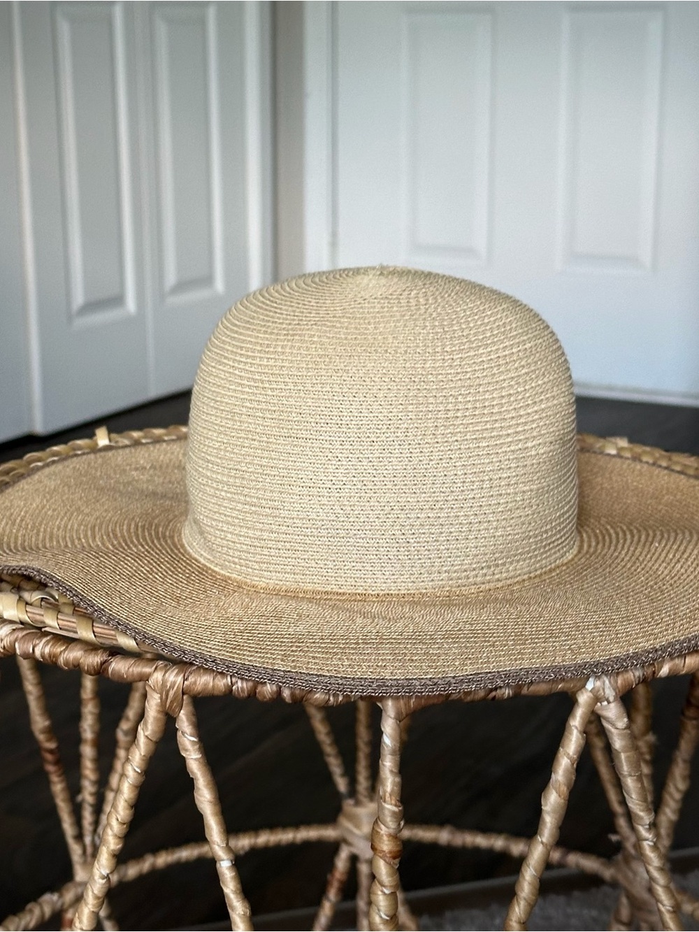 rag & bone Women’s Sunhat Cream Straw Sun Hat with Wide Brim Made in Spain OS